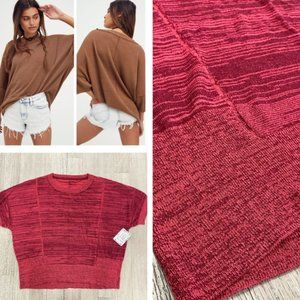 New!! Free People WFH Sweater Tee in Pink Spark